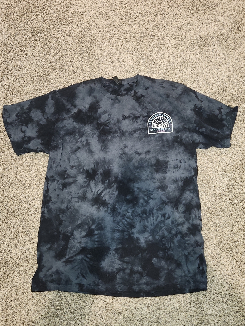 Port and Company Black & Charcoal Tie-Dye Short Sleeve Tee